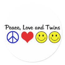 Peace Love and Twins stickers by Scrappintwins Peace Love and Twins stickers