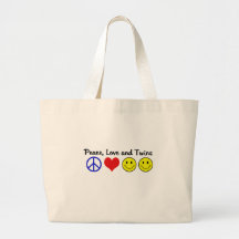 Peace Love and Twins Tote Bag
