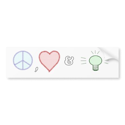 Peace Love and Understanding Bumper Stickers by cfusner
