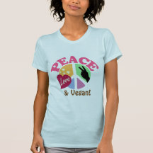 Peace Love and Vegan T Shirt