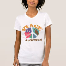 Peace Love and Vegetarian Tshirt