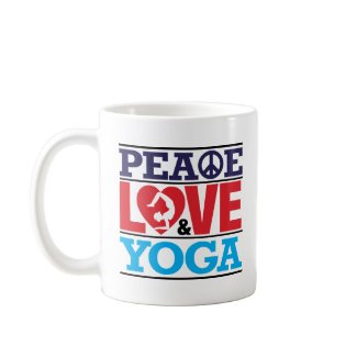 Peace, Love and Yoga Mug mug