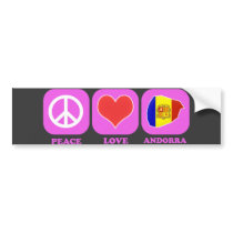 Peace Love Andorra Bumper Sticker