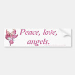 Peace, love, angels. bumper sticker