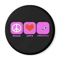 Peace Love Anguilla Refrigerator Magnets