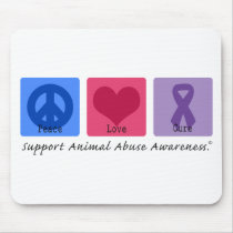 Peace Love Animal Abuse Mouse Mat