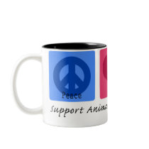 Peace Love Animal Abuse Coffee Mugs