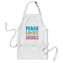 Peace Love Animals Apron