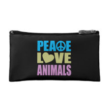 Peace Love Animals Makeup Bags