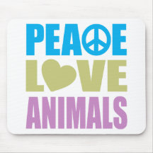 Peace Love Animals Mousepads