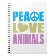 Peace Love Animals Notebook