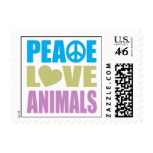 Peace Love Animals Postage