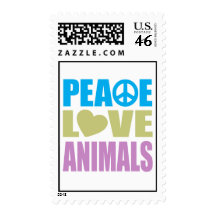 Peace Love Animals Stamp