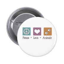 Peace Love Animals (Two Paws) Pin