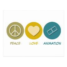 Peace Love Animation Postcard