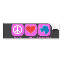 Peace Love Antarctica Bumper Sticker