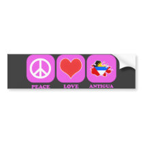 Peace Love Antigua Bumper Stickers