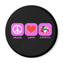 Peace Love Antigua Fridge Magnets