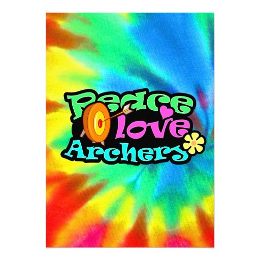 Peace, Love, Archery Custom Invites