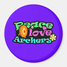 Peace, Love, Archery Magnets