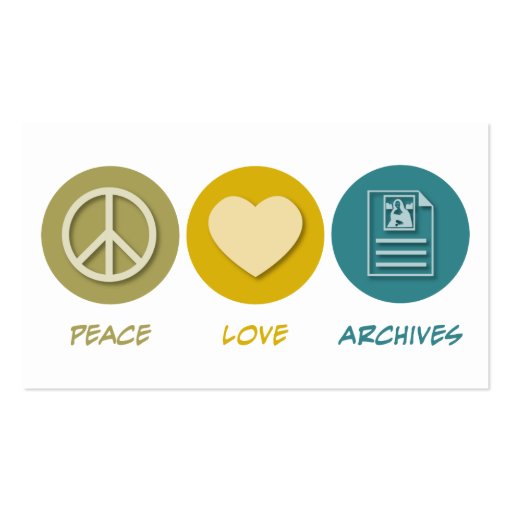 Peace Love Archives Business Card (back side)