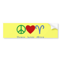 Peace Love Aries Products bumper stickers