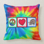 Peace, Love, Armadillos Throw Pillow
