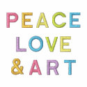 Peace, Love & Art embroidered shirts by Victoreeah Peace, Love & Art embroidered shirts