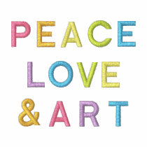 Peace, Love & Art embroidered shirts