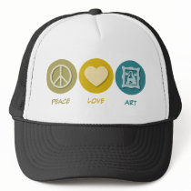 Peace Love Art hats by 1000suns Peace Love Art hats