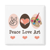 Peace Love Art Magnet