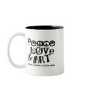 Peace, Love & Art Mug