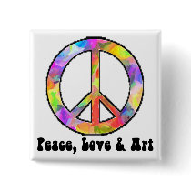 Peace, Love & Art Pin buttons