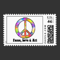 Peace, Love & Art Postage postage