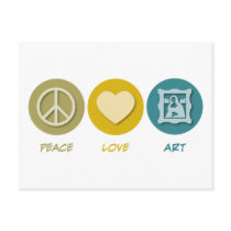 Peace Love Art postcards by 1000suns Peace Love Art postcards