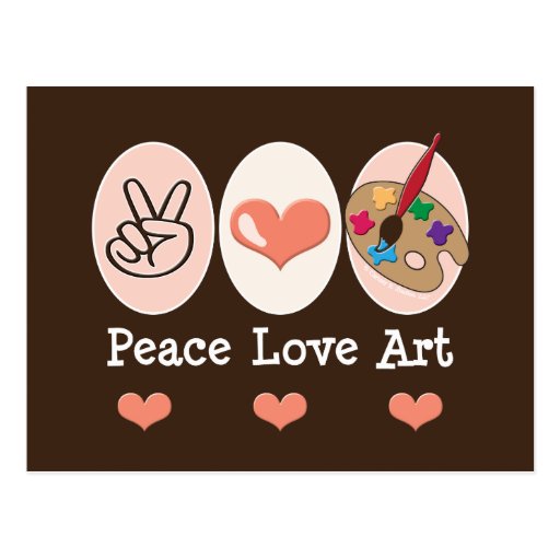 Peace Love Art Postcard