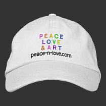 Peace, Love & Art Promotional Embroidered Cap embroidered hats