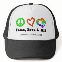 Peace, Love & Art Signs Hat by Victoreeah Peace, Love & Art Signs Hat