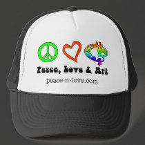 Peace, Love & Art Signs Hat by Victoreeah Peace, Love & Art Signs Hat