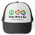 Peace, Love & Art Signs Hat