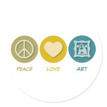 Peace Love Art stickers by 1000suns Peace Love Art stickers
