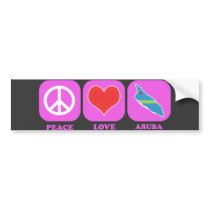 Peace Love Aruba Bumper Stickers