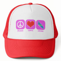 Peace Love Aruba Trucker Hat