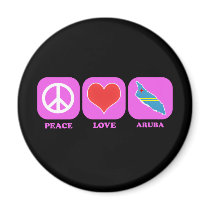 Peace Love Aruba Fridge Magnet