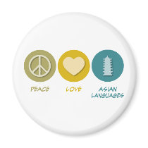 Peace Love Asian Languages magnets