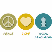 Peace Love Asian Languages photo sculptures