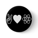 Peace Love Atheism buttons