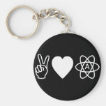 Peace Love Atheism Keychains