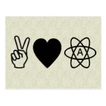 Peace Love Atheism Post Card