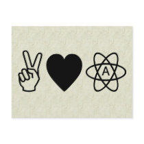 Peace Love Atheism Post Card